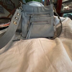 Steve Madden Gray Crossbody Bag with Silver Accents